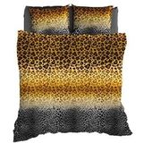 Satin d'Or - Panthera - Dekbedovertrek - Antraciet Oker - Satijn - 240 x 200 cm