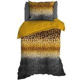 Satin d'Or - Panthera - Dekbedovertrek - Antraciet Oker - Satijn - 240 x 200 cm