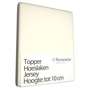 Topper Hoeslaken Romanette Ivoor (Jersey)-Lits-Jumeaux (160/180 x 200/210/220 cm)