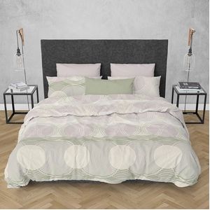 Dekbedovertrek Satin d'or Condi Sand/Wit Satijn-140 x 200 / 220 cm | 1-Persoons