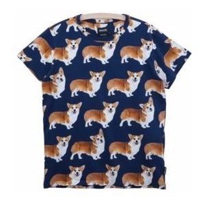 T-shirt SNURK Unisex Corgi Navy Blue-M