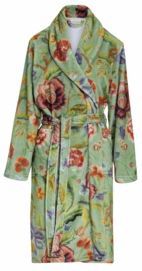 Essenza - Steff - Badjas - Basil green - Roselina-print - 100% Polyester