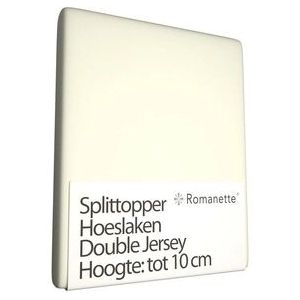 Split Topper Hoeslaken Romanette Ivoor (Double Jersey)-Lits-Jumeaux (160 x 200/210/220 cm)