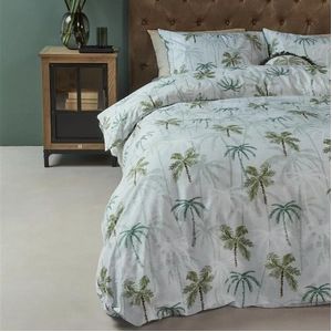 Riviera Maison Palm Parade dekbedovertrek - Tweepersoons - 200x200/220 - Groen