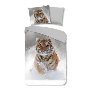 Dekbedovertrek Good Morning Snow Tiger Grey Flanel-200 x 200 / 220 cm | 2-Persoons