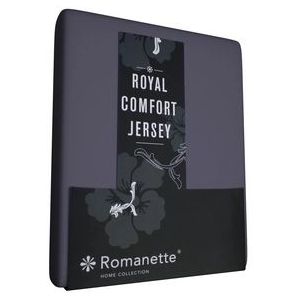 Hoeslaken Romanette Antraciet (Royal Jersey)-2-persoons (140/150 x 200/210/220 cm)