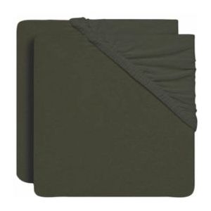 Hoeslaken Jollein Jersey Leaf Green (2pack)-60 x 120 cm