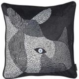 MOOOI - Dwarf Rhino - Sierkussenhoes - Zwart - 50 x 50 cm