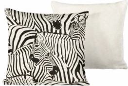 De Witte Lietaer Sierkussensloop Set Zebra Eggshell - 40 x 40 cm - Satijn Katoen