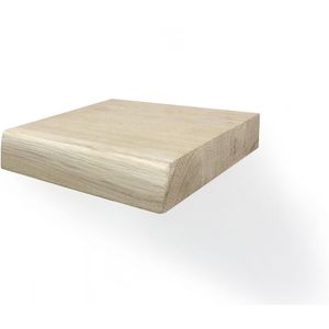 Zwevende wandplank eiken boomstam 20 x 20 cm