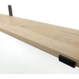Eiken 18mm wandplank recht 110 x 20 cm met industriele plankdragers