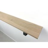 Eiken wandplank 75 x 30 cm 18mm op zwarte plankdragers - Wandplank hout - Wandplank industrieel - Fotoplank