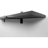 Eiken wandplank zwart 60 x 20 cm met industriele plankdragers
