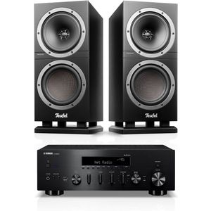 Theater 500S - Boekenplankspeakers - Zwart - Inclusief Yamaha R-N600A Receiver