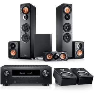Teufel ULTIMA 40 Surround + Denon X2800H DAB | 5.1 set met AV-receiver & Dolby Atmos speakers | Films, games, muziek | HDMI | Zwart/zwart