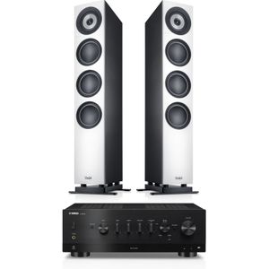 DEFINION 3 + Yamaha R-N800A, Wit/zwart