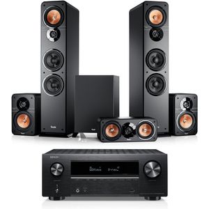 Teufel ULTIMA 40 Surround + Denon X2800H DAB |  Compleet home cinema systeem met front-/ rearspeakers, center, subwoofer & AV-receiver | Zwart