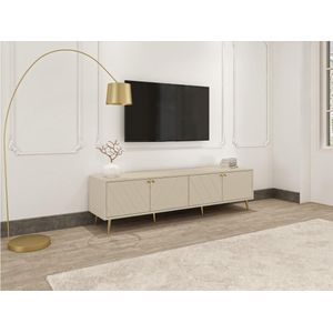 PASCAL MORABITO Tv-meubel - Beige - MDF - 4 Deurtjes - TEODA