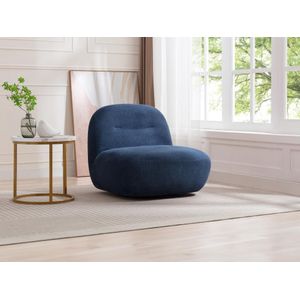 Vente-unique - POZETI - Draaifauteuil - Blauw - 100% Polyester - Draaifunctie