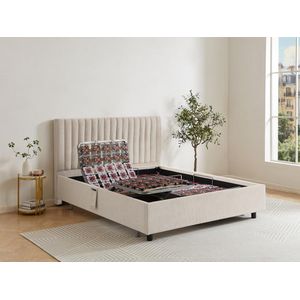 Elektrische decoratieve relaxbedbodem, 2 x 48 noppen - 2 x 70 x 190 cm - Stof - Beige - NALU van DREAMEA