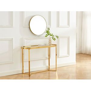 Pascal Morabito - JOLINY - Consoletafel - Transparant - Goudkleurig - Gehard Glas - Roestvrij Staal