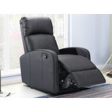 Relaxfauteuil van kunstleer ISAO - Zwart