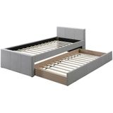Uitschuifbed 90 x 190 cm - Stof - Grijs - DORITALO