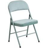 Set van 6 klapstoelen van velours en metaal - Amandelgroen - ORTENSIA