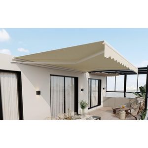 Elektrische zonnescherm met halfcassette 5 x 3 m - beige - COFANA