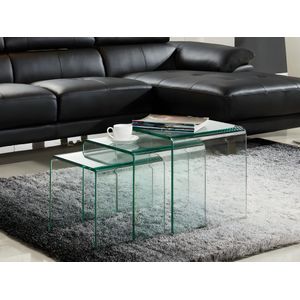 Bijzettafelset - Transparant - Gehard Glas - Set van 3