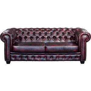 Driezitsbank Chesterfield BRENTON - Trendy en tijdloos model van antiek leer