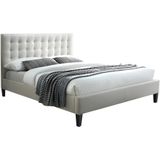 Bed CHIARA gewatteerd hoofdbord - Beige - 160 x 200 cm