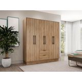 Kast met 6 deuren en 2 lades - L162 cm - Kleur: naturel - FEOVA