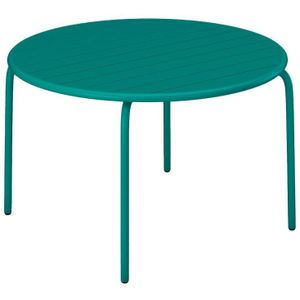 Ronde tuintafel D110 cm van metaal - Blauwgroen - MIRMANDE van MYLIA