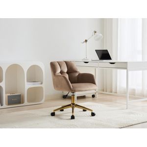 PEGA - Bureaustoel - Beige - 100% Polyester - Verchroomd Metaal