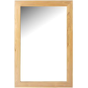 Rechthoekige spiegel van licht teak hout - 60 x 90 cm - AMLAPURA
