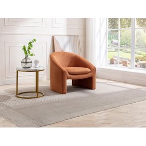 Fauteuil van terracottakleurige stof OSSANA