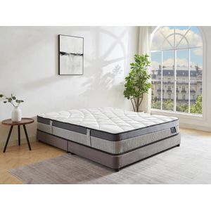 Matras 140 x 190 cm met pocketveren met 5 zones en schuim met vormgeheugen, dikte 30 cm - PATNOS van YSMÉE