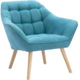 Tweezitsbank en fauteuil CASERTA - Stof - Blauw