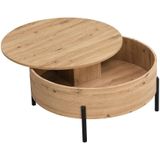 Salontafel met draaibaar blad en opbergruimte van mdf - Naturel - YEMELIA