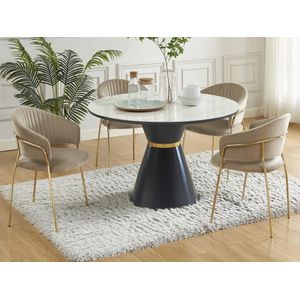 Pascal Morabito - MADOLIA - Set van 2 Stoelen - Beige - Verlours en Metaal