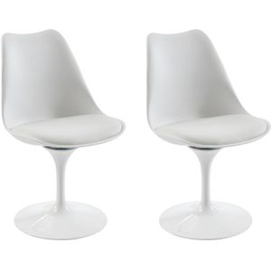 Set van 2 stoelen van polypropyleen en metaal - Wit - XAFY