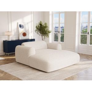 Tweezits-chaise longue van wit boucléstof POGNI van Maison Céphy