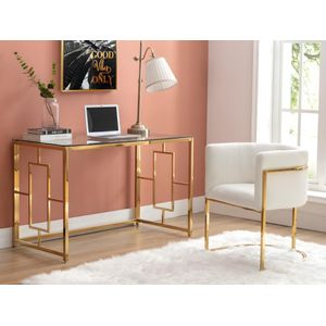Bureau van gehard glas en staal - Goud en transparant - CLOTILDE - van Pascal Morabito
