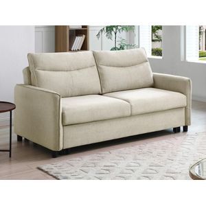 Vente-unique Slaapbank 3 plaatsen in beige stof IPANEDA L 189 cm x H 95 cm x D 94 cm