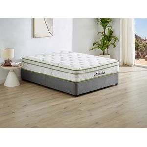 Matras 140 x 190 cm met pocketveren met 5 zones en tijk van bamboe, dikte 28 cm - PASIR van YSMEE