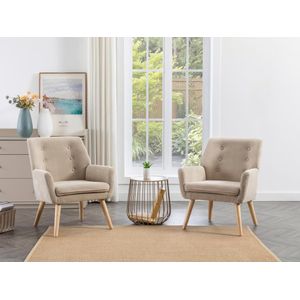 Fauteuil van beige stof SERINO