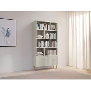 Boekenkast - Beige - MDF, Spaanplaat, Metaal - 8 Nissen