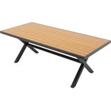 Tuineettafel van aluminium met gekruiste poten L220 cm - Antraciet en licht naturel - INOSSE van MYLIA