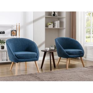 Fauteuil van blauwe stof LINDALE